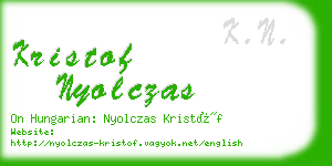 kristof nyolczas business card